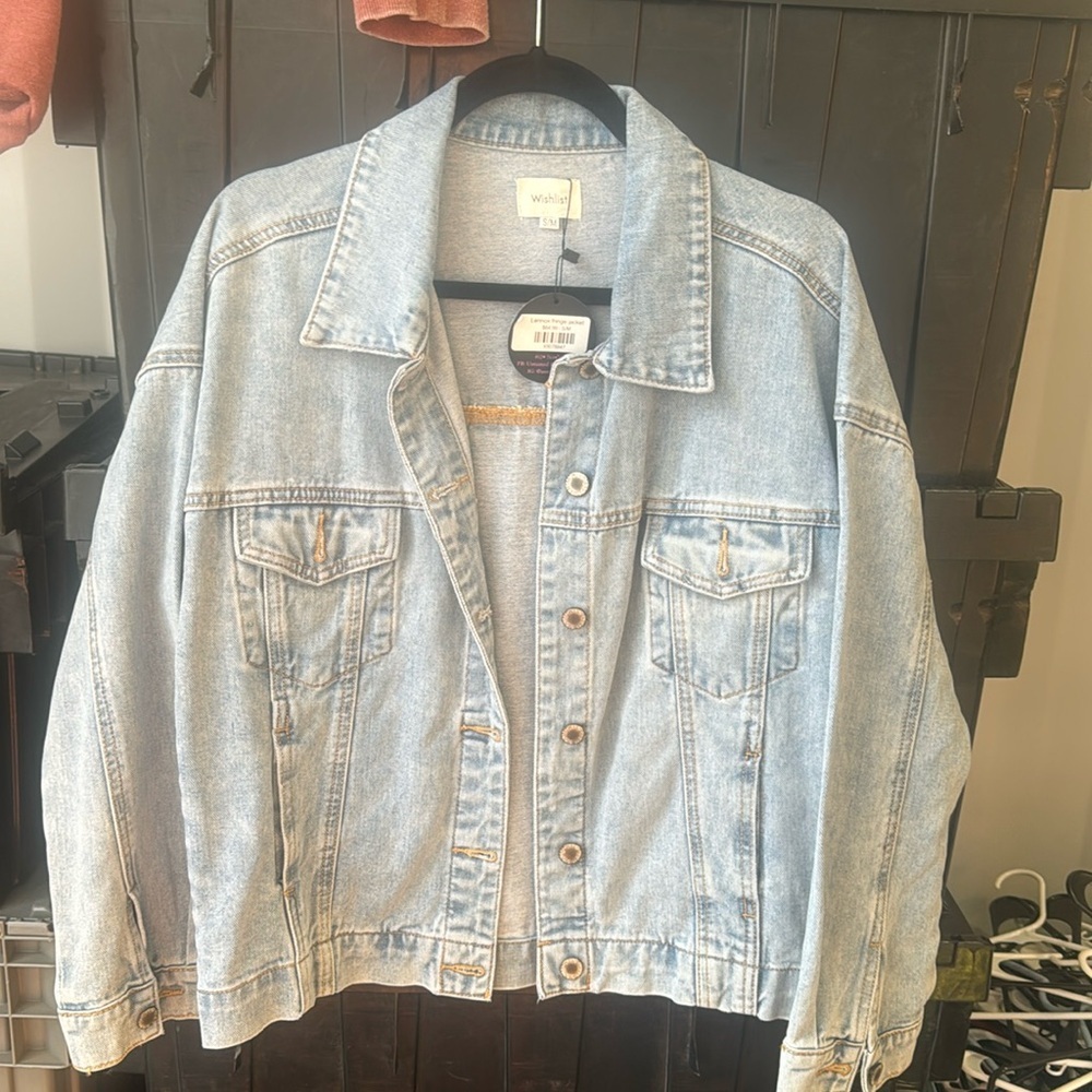 Fringe denim jacket. NWT